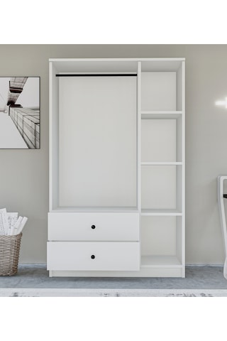 Metalia Gm 853 Home 3 Kapılı 2 Çekmeceli Düğme Kulplu Aynalı Gardırop