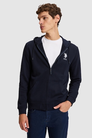 U.S. Polo Assn. Erkek Lacivert Kapüşonlu Fermuarlı Örme Hırka 50329420-vr033