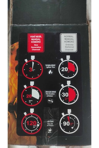 Tezyak Klasik Tek Kibritle Yanan Yeni Nesil Mangal Kömürü (2 Kg x 10 Paket) 20 KG