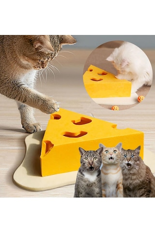 Cat Butler Eğitici Kedi Oyuncağı Peynir Dilimi Tasarımlı Etkileşimli Zeka Oyuncağı