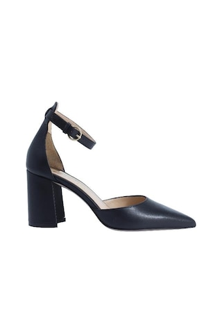 Poletto Hakiki Deri Sıyah-altın Ayakkabı Stiletto 9839 60 V2-2421 Siyah