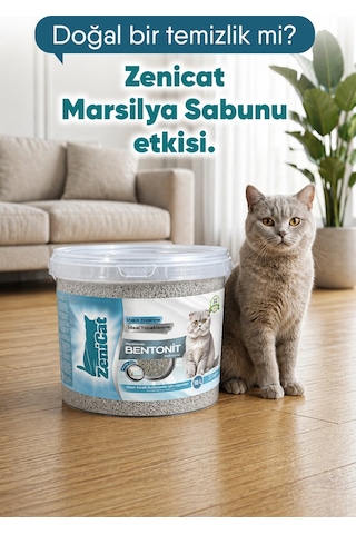 Marsilya Sabunlu Bentonit Kedi Kumu 2x10 Lt İnce Taneli, Güçlü Topaklanan, Ferah Koku, Kovalı