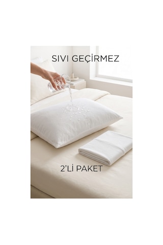 Formeya 2'li Beyaz Fermuarlı Sıvı Geçirmez Yastık Koruyucu Alez