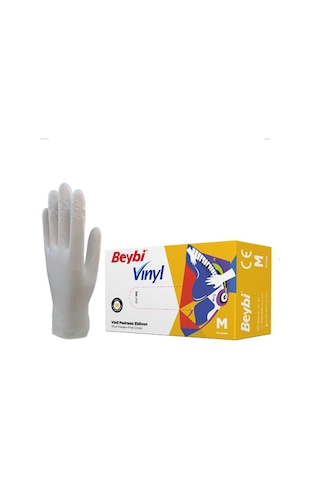 Beybi Pudrasız Vinil Şeffaf Muayene Eldiveni 20 x 100'lü M