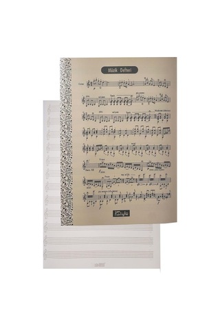 Müzik Defteri A4 40 Yaprak Plastik Kapak 1 Adet Sol Anahtarlı Pp Kapak Müzik Defteri 21x29.7 Cm 12 Sütunlu
