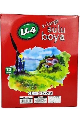 U-4 Sulu Boya 12 Renk X-large X 1 Adet Çok Renkli