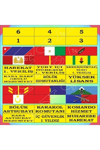 6'Li Birleştirilmiş Şerit Rozet Çok Renkli