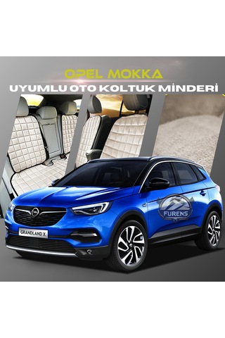 Opel Mokka Bej Renk Tay Tüyü Cepli & Terletmez Sırtlı Oto Koltuk Minder Seti - Koltuk Koruma Kılıfı Ön & Arka Tam Set