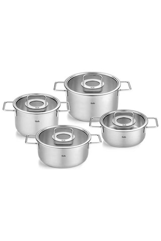 Fissler 8 Parça Pure Collection Tencere Seti Cam Kapak Fs08612504 Fissler 8 Parça Pure Collection Tencere Seti Cam Kapak Fs08612504