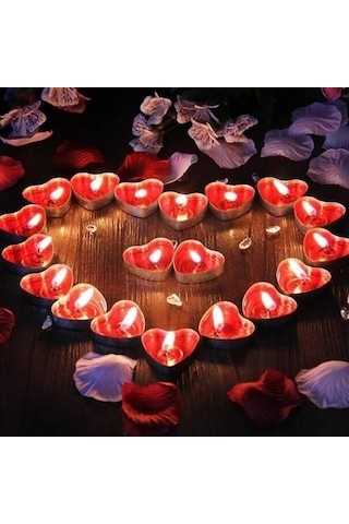 50 Adet Tea Light Kalpli Mum Kırmızı Mum Tealight Mum Yılbaşı Mumları Romantik Dekor Mum