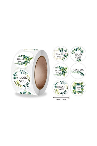 500 Sayım Bitkileri Teşekkür Eden Çıkarmalar Rulo Yuvarlak Hediye Paketleme Çıkartma Sızdırmazlığı Mevcut Kutu İçin Motif Etiketi Yapraklar Motif Etiketi B