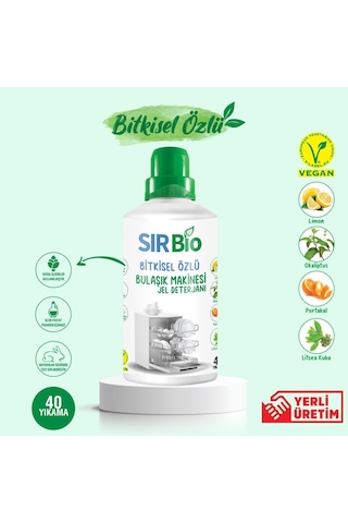Sır Bio Bitkisel Özlü Bulaşık Makinesi Jel Deterjanı 1000 Ml Çok Renkli
