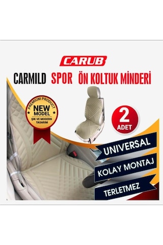 Carub Carmild Spor Ön Koltuk Minderi 2li Set Bej Renk