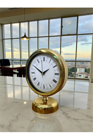 Gold Altın Miras 25 X 20 Cm Metal Masa Saati Çok Renkli