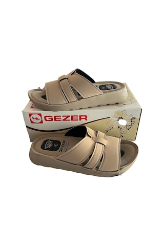 Gezer Bej Üç Bacak Soft Ortopedik Terlik Bej