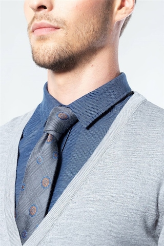 Tudors Erkek Slim Fit Düğmeli Düz Pamuklu Gri Hırka-15253 Gri