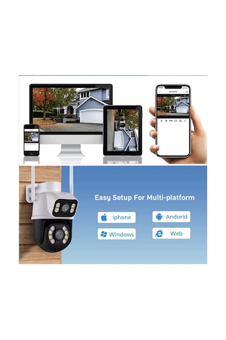 3 Mp 4k Ultra Hd Akıllı Çift Kamera,2 Yönlü Ses,gece Görüşlü