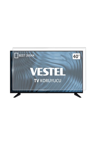 Vestel Uyumlu 40FD5050 TV EKRAN KORUYUCU - 40" inç Ekran Şeffaf