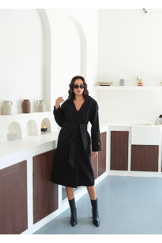 Zeynep Öykü Style Kadın Oversize Kaşe Kaban