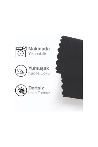 Kadife Dokulu Siyah Renk Daily Series Runner 40 X 140 Siyah
