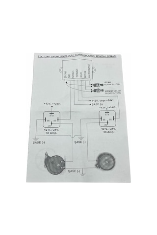 12v Korna Rölesi Modülü-beyni Nurı Alco Melodili