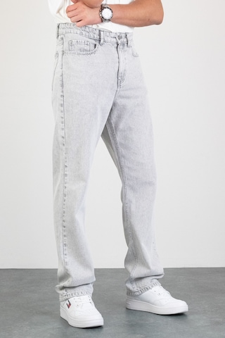 HLT Jeans Erkek Açık Gri Straight Baggy Fit Likrasız Rahat Kesim %100 Pamuk Loose Jean Pantolon Oliver AÇIK GRİ