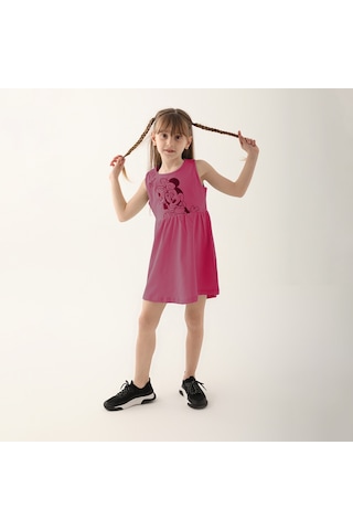 Minnie Mouse D4860-3 Çocuk Fuşya Elbise