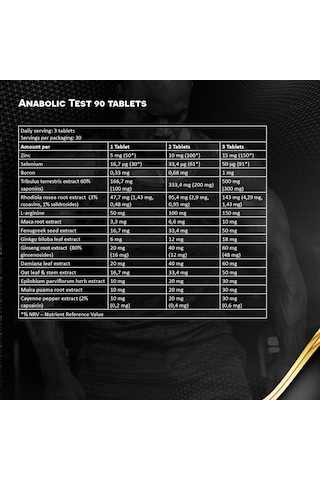 Kevin Levrone Anabolic Test Maca Tribulus Ginseng 90 Tablet Testo