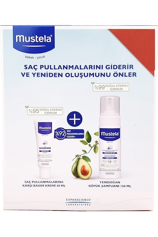 Mustela Yenidoğan Köpük Şampuanı 150 ML + Saç Pullanmalarına Karşı Bakım Kremi 40 ML