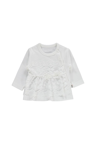 Civil Baby Fırfır Tüllü 1-9 Ay Pijama Takımı - Ekru