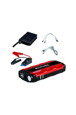 Einhell Akü Şarj İstasyonu – Power Bank CE-JS 8/1 1091511, 12 V, 3 x 2500 mAh, LED, 12 V/200 A, takviye kablosu, 2 x USB