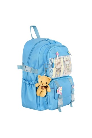 Waddell Kawaii Kore Tarzı Aksesuarlı İlkokul Sırt Ve Beslenme Çantası Mavi 25001 Mavi