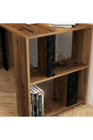 Variant Variant Lima Çalışma Masası - Ceviz / Siyah Mermer Ceviz