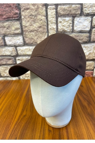 Hamze Düz Basic Pamuklu Unisex Cap Şapka Kahverengi