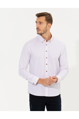 Pierre Cardin Erkek Bordo Desenli Gömlek 50266529-vr014 Bordo