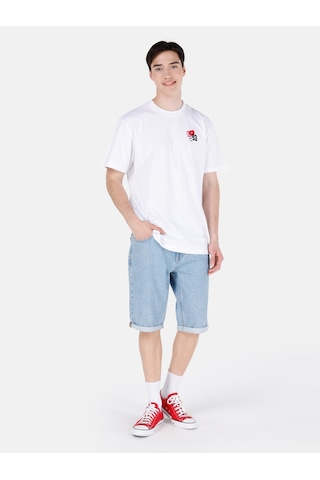 Colin's Colins Türk Bayrağı Baskılı Normal Kesim Bisiklet Yaka Beyaz Erkek Kısa Kol Tişört Cl1072974 Q1.v1 Wht Beyaz