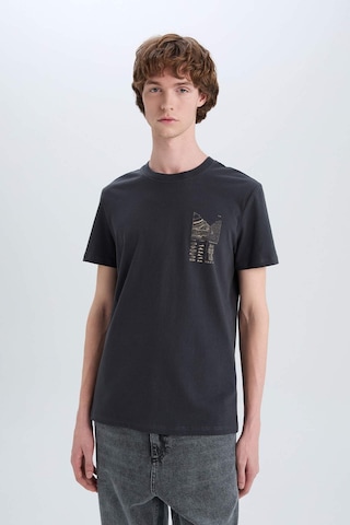 DeFacto %100 Pamuk Slim Fit Dar Kesim Bisiklet Yaka Baskılı Kısa Kollu Tişört C2131AX25SMAR231