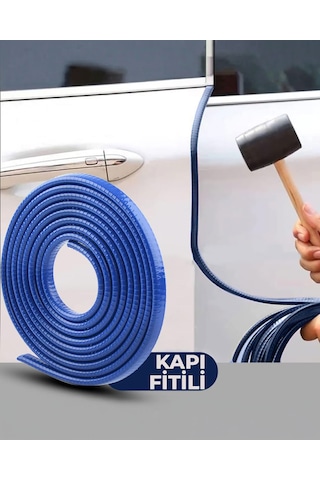 Oto Kapı Fitili, Çizilme Çarpmalarda Önleyici, Araç Kapı Koruyucu, 5 Metre Mavi