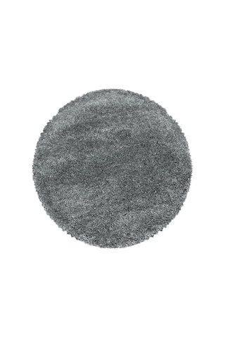 Yuvarlak Halı Yumuşak Süpersoft Yüksek Tüylü 30 Mm Hav Yüksekliğinde Düz Açık Gri Renkli Shaggy Halı