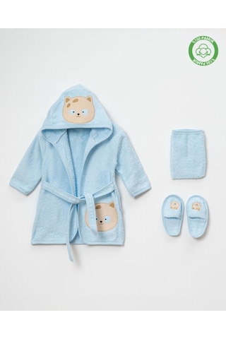 Kedili Bornoz Takımı 1-2 Yaş Mavi