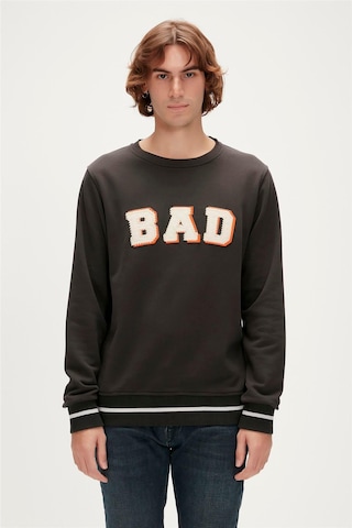 Bad Bear Felt Crewneck Erkek Sweatshirt-5080 Raven