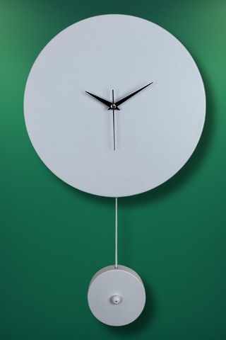Elis Model Modern Metal Sıvama Akar Sessiz Mekanizmalı Duvar Saati 30 30cm Sarkaç Şeklinde Süs Beyaz
