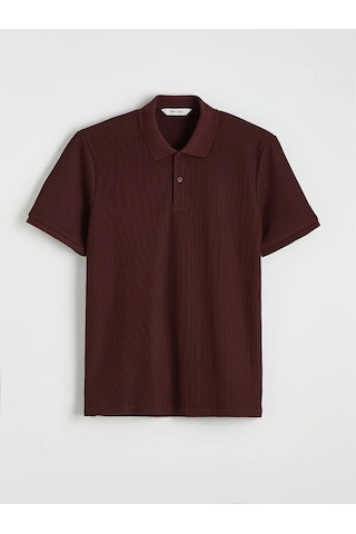Lc Waikiki Bordo Polo Yaka Çizgili Erkek Tişört