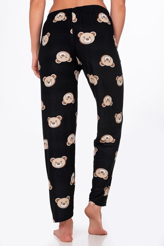 Kompedan Kadın Süet Ayıcık Desenli Pijama Tek Alt Desen 2