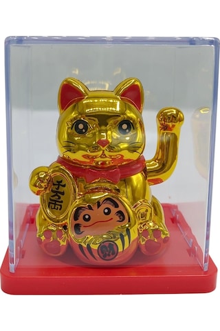 Maneki Neko El Sallayan Mini Şans Kedisi Gold Solar Güneş Enerjili 5x5cm S3gld03