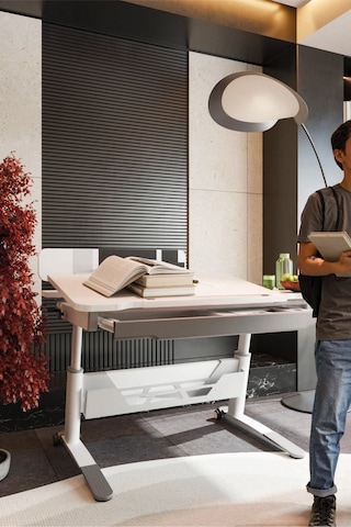Sirius Standart Yükseklik Ve Eğim Ayarlı Çekmeceli Bilgisayar, Ofis Ve Çalışma Masası Beyaz Gri Gri