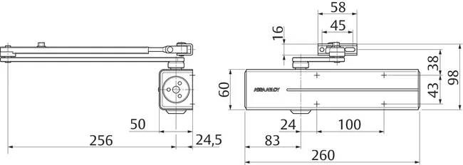 Assa Abloy Dc300 Dirsek Kollu Kapı Kapatıcı En3/6