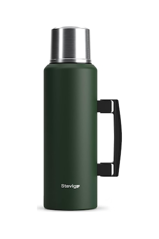Stevig 4 Camp Klasik Vakumlu Kulplu Çelik Termos 1.5 Lt. Green St-206 Çok Renkli