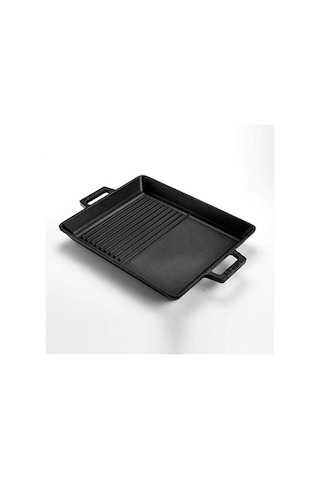 Metal Döküm Izgara Tava, 26x32 Cm Boyutunda Ve Siyah Renk 14 Cm