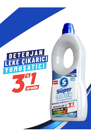 Süpermatik 3'ü 1 Arada Sıvı Çamaşır Deterjanı 1200 ML